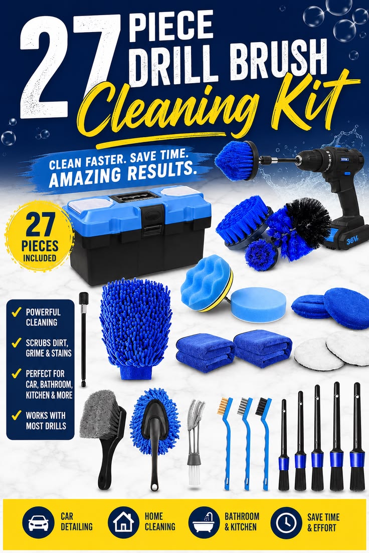 27-Piece Drill Brush Kit — e-commerce graphic by Macledon Ndiribe