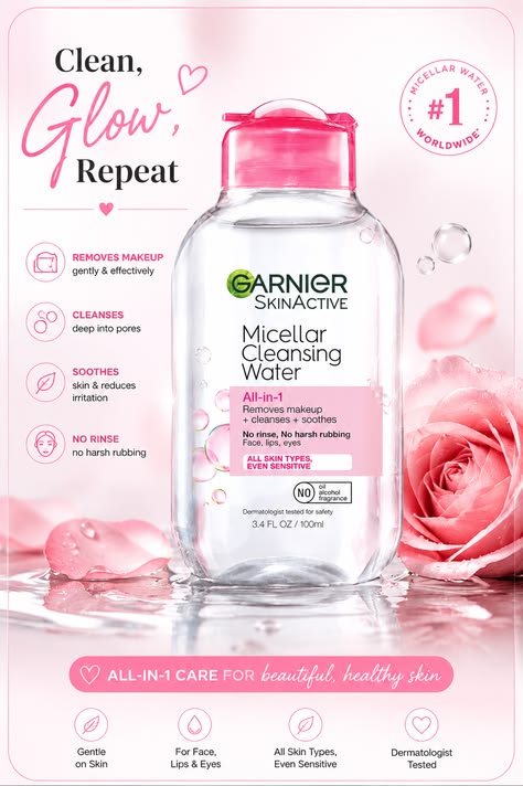 Garnier Micellar Water — e-commerce graphic by Macledon Ndiribe